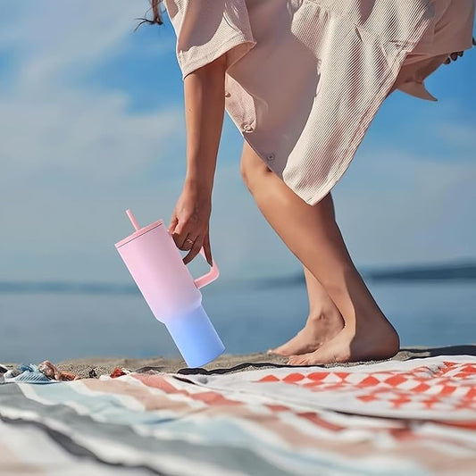 1200ML Insulated Stainless Steel Tumbler with Handle & Straw (Candy Haze)