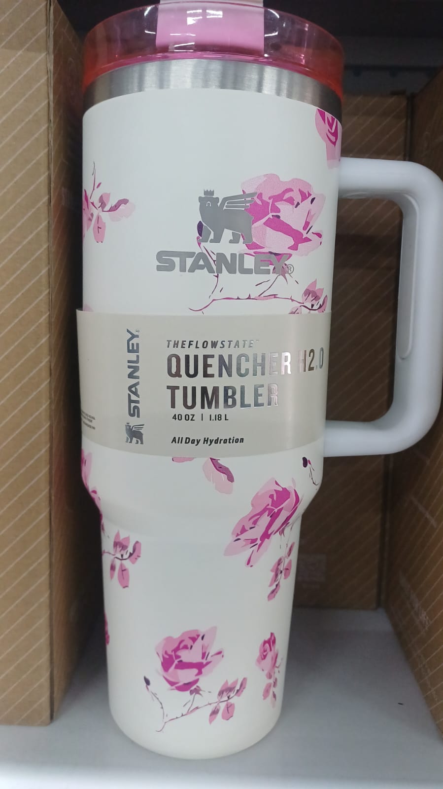 Stanley Quencher H2.0 Flowstate Stainless Steel Vacuum Insulated Tumbler, 40 OZ / 1.18 L (Floral))
