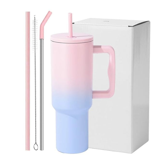 1200ML Insulated Stainless Steel Tumbler with Handle & Straw (Candy Haze)