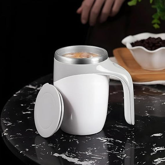 380ml Self-Stirring Magnetic Coffee Mug | Stainless Steel, Spill-Proof Travel Mug
