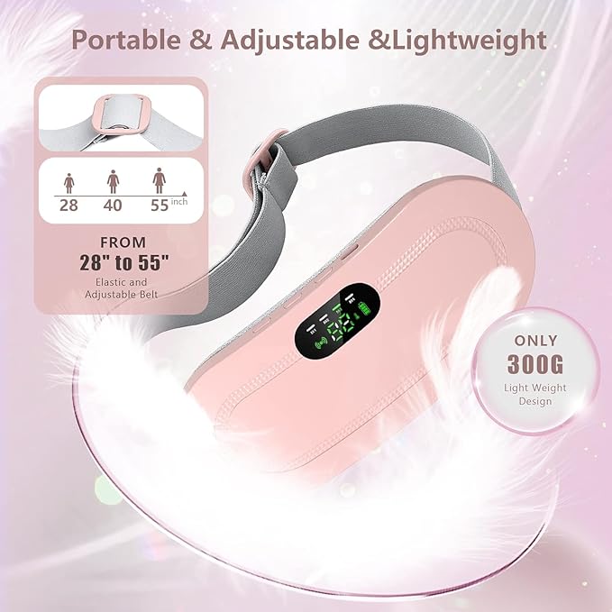 Period Cramp Relief Massager – Cordless Heating Pad with Vibration
