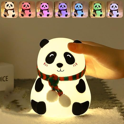 Silicone Panda Night Light – Rechargeable 7-Color LED Lamp