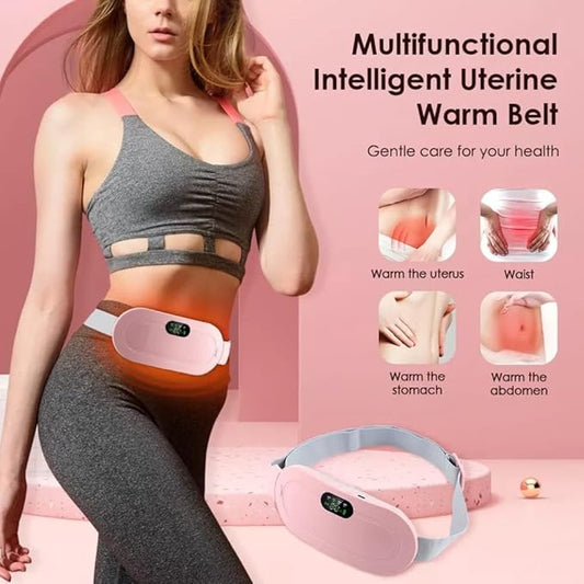 Period Cramp Relief Massager – Cordless Heating Pad with Vibration
