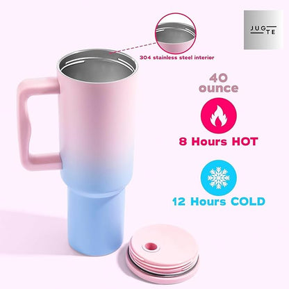 1200ML Insulated Stainless Steel Tumbler with Handle & Straw (Candy Haze)