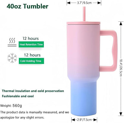 1200ML Insulated Stainless Steel Tumbler with Handle & Straw (Candy Haze)