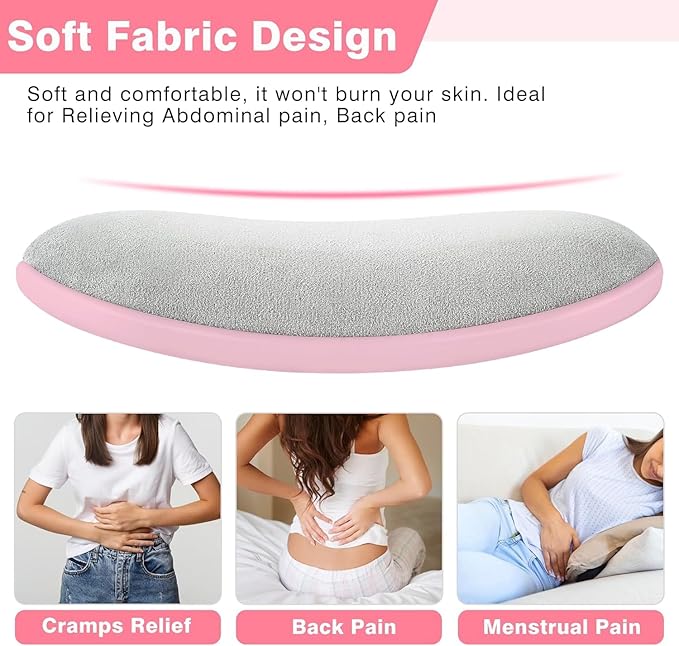 Period Cramp Relief Massager – Cordless Heating Pad with Vibration