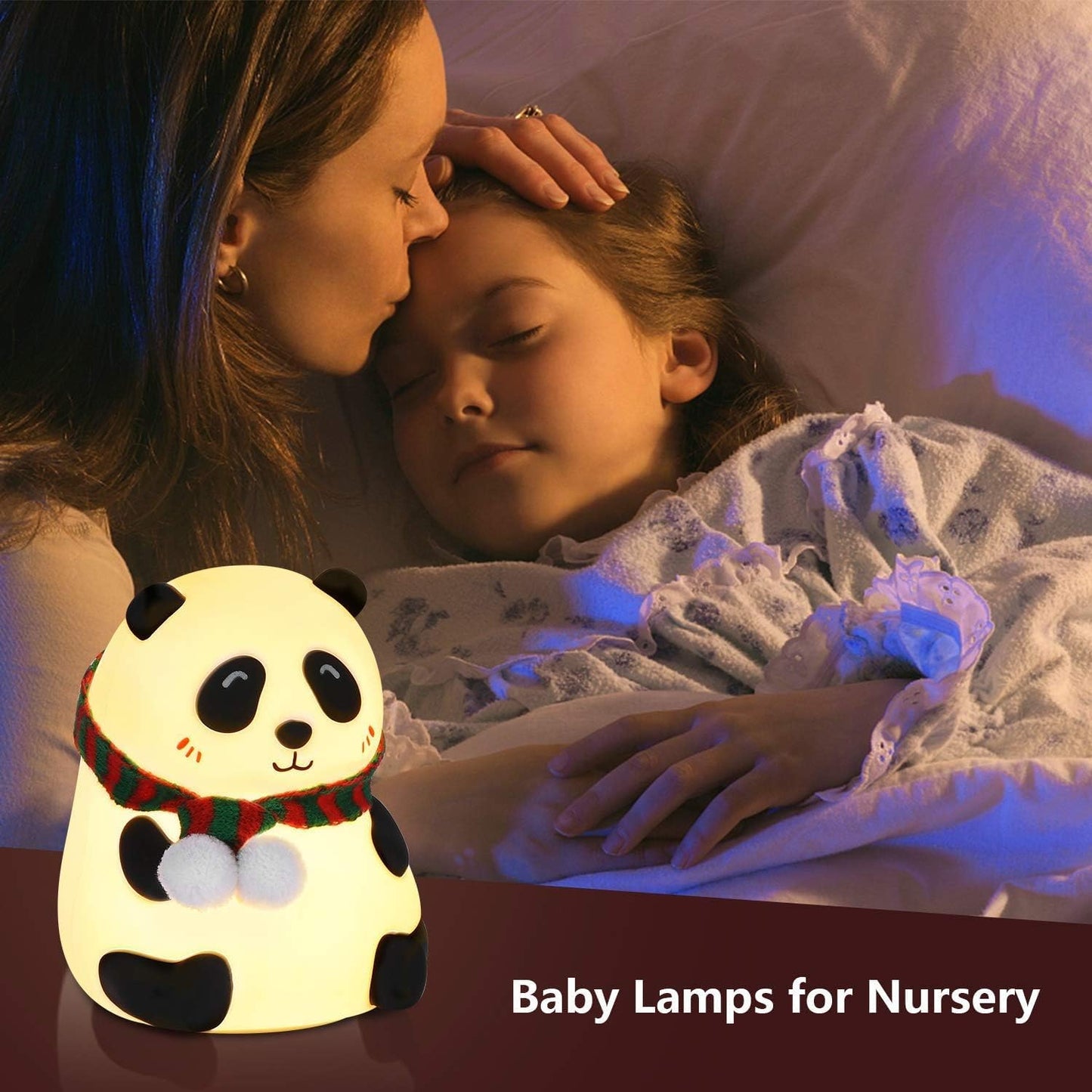 Silicone Panda Night Light – Rechargeable 7-Color LED Lamp