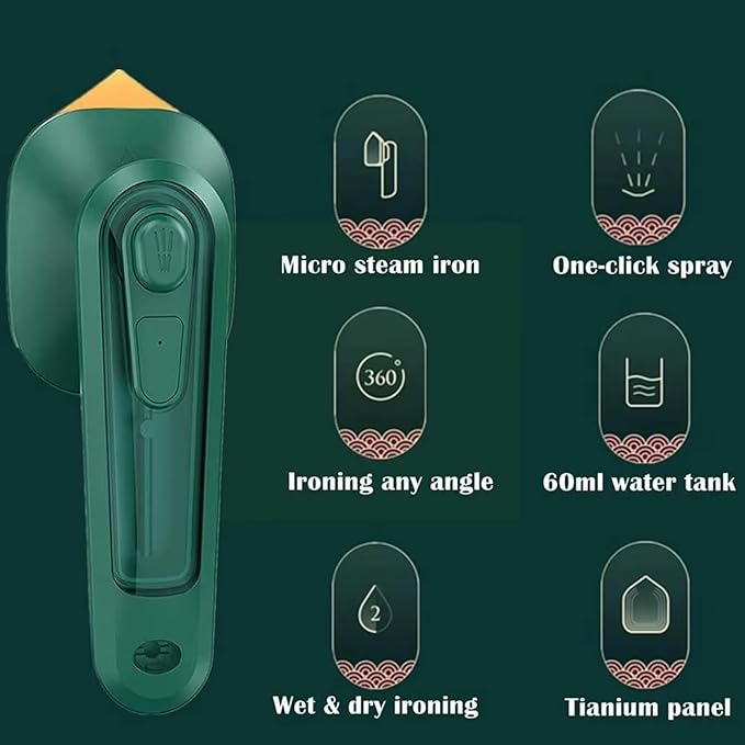 Micro Portable Steam Iron – Mini Travel Iron & Garment Steamer | Dry & Wet Ironing for Clothes