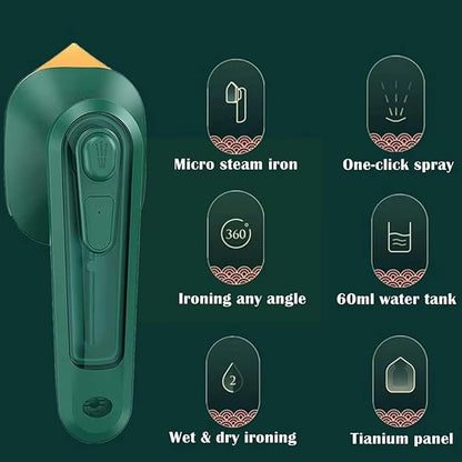 Micro Portable Steam Iron – Mini Travel Iron & Garment Steamer | Dry & Wet Ironing for Clothes