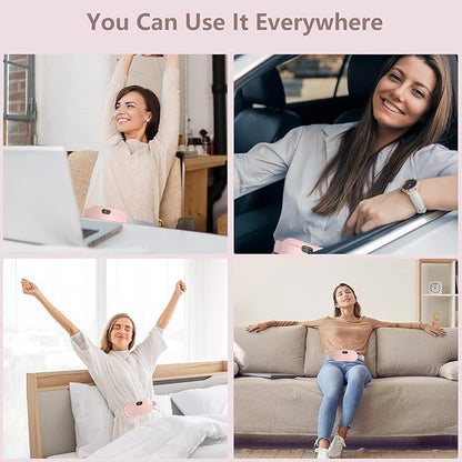 Period Cramp Relief Massager – Cordless Heating Pad with Vibration