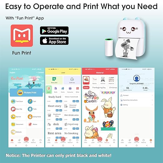 Mini Bluetooth Thermal Printer – Inkless Pocket Printer