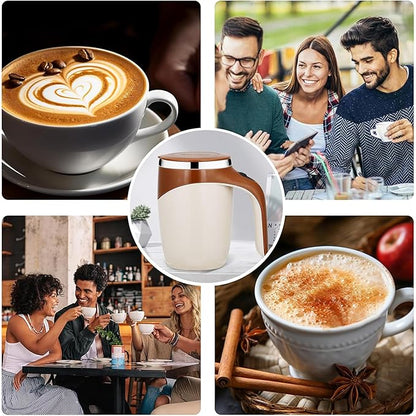 380ml Self-Stirring Magnetic Coffee Mug | Stainless Steel, Spill-Proof Travel Mug