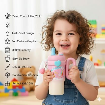 850ml Cartoon Kids Stainless Steel Tumbler