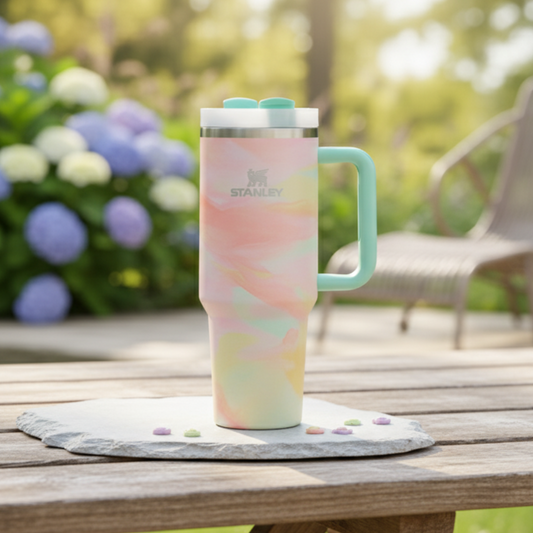 Stanley Quencher H2.0 Flowstate Stainless Steel Vacuum Insulated Tumbler, 40 OZ / 1.18 L (Marble Print)