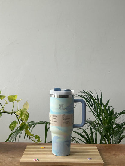 Stanley Quencher H2.0 Flowstate Stainless Steel Vacuum Insulated Tumbler, 40 OZ / 1.18 L (Marble Print)