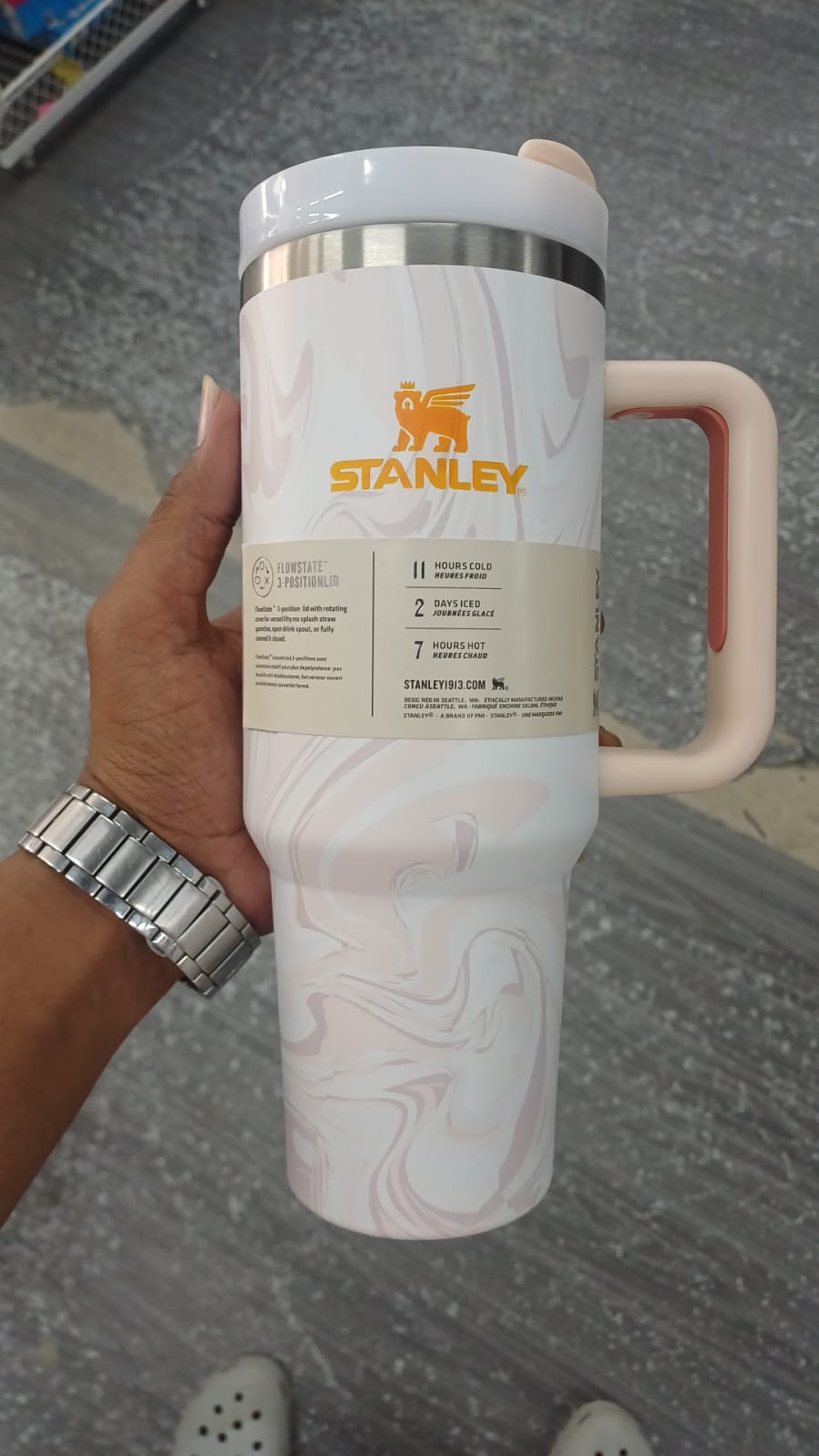 Stanley Quencher H2.0 Flowstate Stainless Steel Vacuum Insulated Tumbler, 40 OZ / 1.18 L (Marble Print)