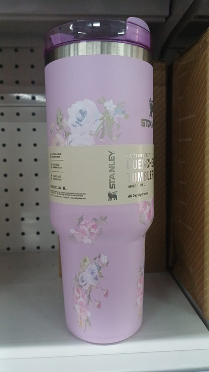 Stanley Quencher H2.0 Flowstate Stainless Steel Vacuum Insulated Tumbler, 40 OZ / 1.18 L (Floral))